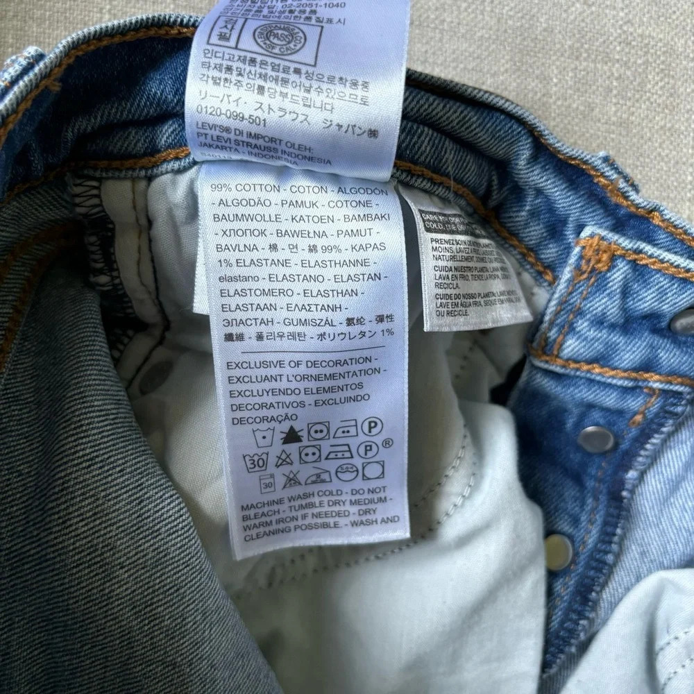 Levi’s Premium Wedgie Straight Jeans Jive Tone Medium Blue Wash Size 25 - Picture 7 of 8